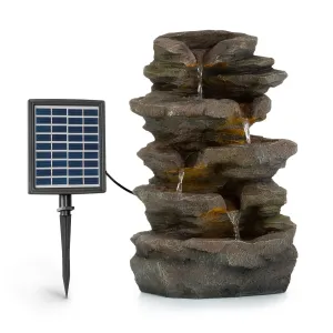 Blumfeldt Stonehenge Solarbrunnen LED-Beleuchtung Polyresin Lithium-Ionen-Akku