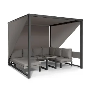 Blumfeldt Havanna Pavillon & Lounge-Set 270x230x270cm 4 Zweisitzer Polyrattan