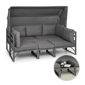Blumfeldt Ravenna Lounge Set Gartengarnitur Couch Tisch 2 Sessel Schutzdach