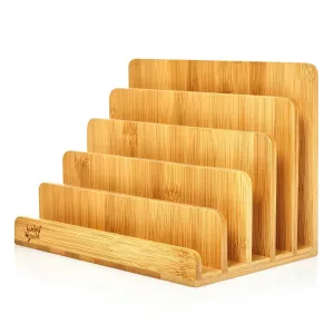 Blumfeldt Briefablage mit 5 Fächern DIN A4 25x17,5x16cm stehend / liegend Bambus