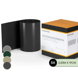 Blumfeldt Sichtschutzstreifen Zaunblenden PVC-Hartplastik 2,53 x 0,19 m #814409