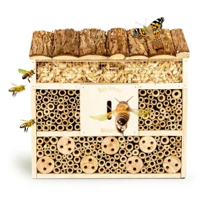 Blumfeldt Insektenhotel mit Flachdach Aufhängung ganzjährig bewohnbar Holz