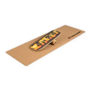 BoarderKING Indoorboard Classic Balance Board + Matte + Rolle Holz / Kork #272893