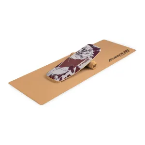BoarderKING Indoorboard Curved Balance Board + Matte + Rolle Holz / Kork #274358