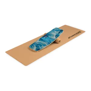 BoarderKING Indoorboard Curved Balance Board + Matte + Rolle Holz / Kork #274359