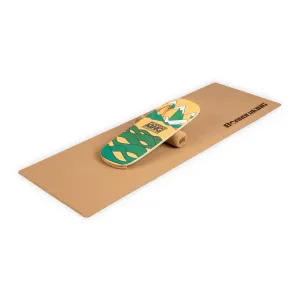 BoarderKING Indoorboard Flow Balance Board + Matte + Rolle Holz / Kork #272901