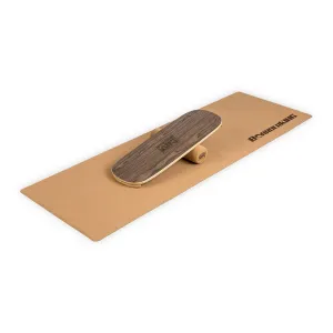 BoarderKING Indoorboard Flow Balance Board + Matte + Rolle Holz / Kork #272903