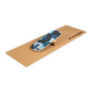 BoarderKING Indoorboard Flow Balance Board + Matte + Rolle Holz / Kork #274216