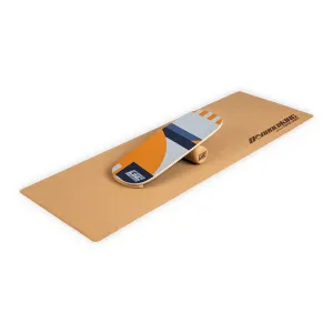 BoarderKING Indoorboard Flow Balance Board + Matte + Rolle Holz / Kork #274221