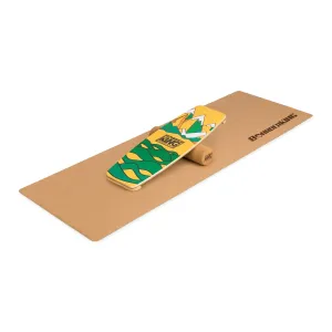 BoarderKING Indoorboard Limited Edition Wakeboard Balance Board + Matte +  Rolle Holz / Kork