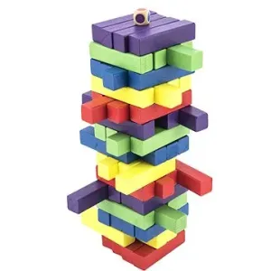 Geschicklichkeitsspiel - Spielturm aus Holz - 60 Teile - bunt