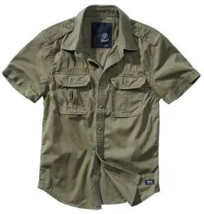 Brandit Vintage Herrenhemd mit 1/2-Kurzarm, oliv #304509