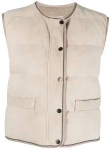BRUNELLO CUCINELLI - Leather Padded Vest