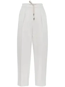 BRUNELLO CUCINELLI - Linen And Cotton Blend Slouchy Trousers