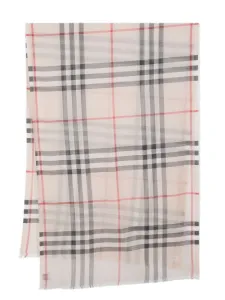 BURBERRY - Giant Check Wool And Silk Blend Scarf #1482594