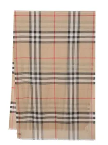 BURBERRY - Giant Check Wool And Silk Blend Scarf