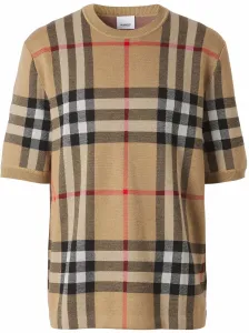 BURBERRY - Check Motif Wool T-shirt #1537161