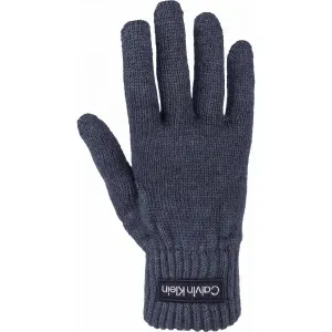 Calvin Klein FELT PATCH KNITTED GLOVES Handschuhe, blau, veľkosť UNI