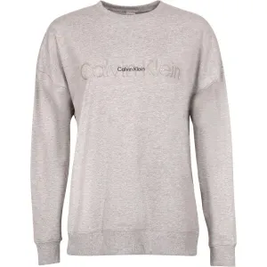 Calvin Klein EMBOSSED ICON LOUNGE-L/S SWEATSHIRT Damen Sweatshirt, grau, größe