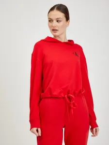 Calvin Klein L/S HOODIE Damen Kapuzenpullover, rot, veľkosť S