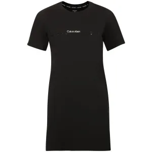 Calvin Klein EMBOSSED ICON LOUNGE-S/S NIGHSHIRT Kleid, schwarz, größe
