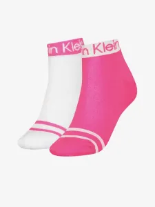 Calvin Klein WOMEN SHORT SOCK 2P LEGWEAR LOGO ZOEY Damensocken, rosa, größe os