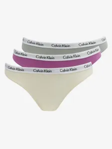 Calvin Klein 3PK THONG Damen Unterhose, violett, veľkosť M