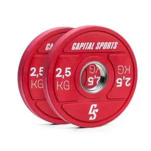 Capital Sports Nipton 2021 Gewichtsplatte Bumper Plate | 2 x 2,5 kg | Ø 54 mm | Hartgummi