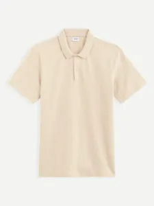 Celio Cekard Polo T-Shirt Beige