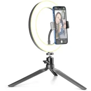 Cellularline Selfie Ring mit LED Licht für Selfie Fotos und Videos - schwarz