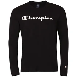 Champion CREWNECK LONG SLEEVE T-SHIRT Herren Trikot mit langen Ärmeln, schwarz, größe