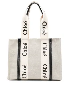 CHLOÉ - Woody Medium Canvas Shopping Bag