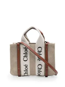 CHLOÉ - Woody Mini Canvas And Leather Crossbody Bag
