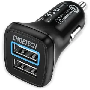ChoeTech Quick 2x QC3.0 USB-A Car Charger Black