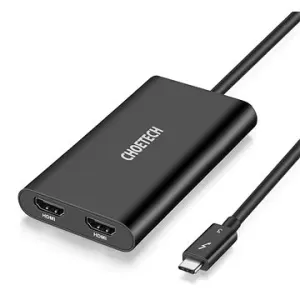 ChoeTech Thunderbolt 3 Type-C to Dual HDMI Adapter Black