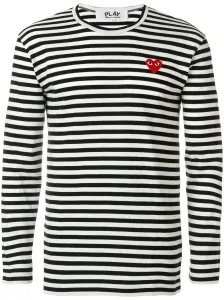 COMME DES GARCONS PLAY - Logo Striped Cotton T-shirt #1407521