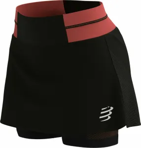 Compressport Performance Skirt Black/Coral L Laufshorts