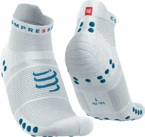 Compressport Pro Racing Socks v4.0 Run Low White/Fjord Blue T3 Laufsocken