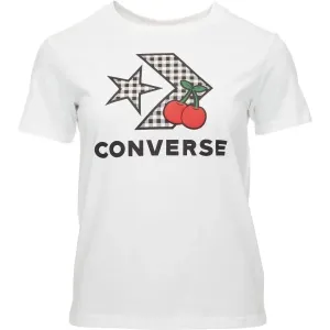 Converse CHERRY STAR CHEVRON INFILL Damen T-Shirt, weiß, größe