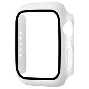 COTEetCI Polycarbonat Gehäuse mit Bildschirmschutz für Apple Watch 7 - 41 mm - weiß