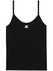 COURRÈGES - Ac Logo Ribbed Knit Tank Top #1509850