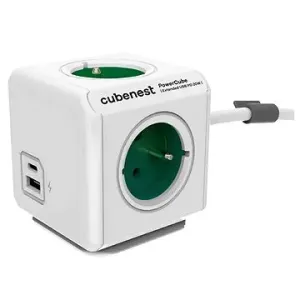 Cubenest Powercube Extended USB PD 20W, A+C, 4x Buchse, 1,5m, weiß/grün