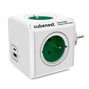 Cubenest Powercube Original USB PD 20W, A+C, 4x Buchse, weiß/grün