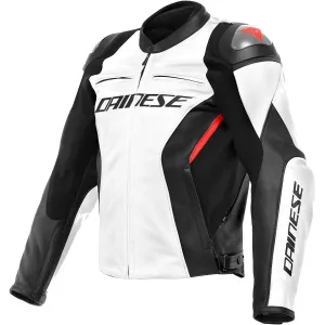 Dainese Racing 4 Leather Jacket White Black Größe 62