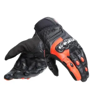 Dainese Carbon 4 Short Schwarz Fluo Rot Handschuhe Größe 2XL