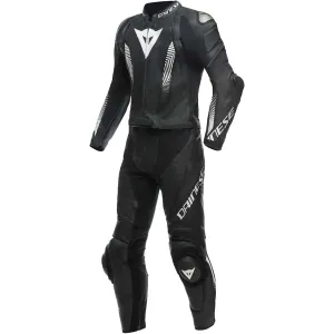 Dainese Laguna Seca 5 2Pcs Leather Suit Perf Black Black White Größe 46