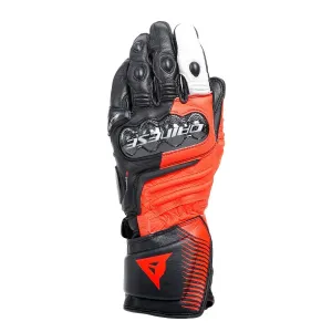 Dainese Carbon 4 Long Schwarz Fluo Rot Weiß Handschuhe Größe XS