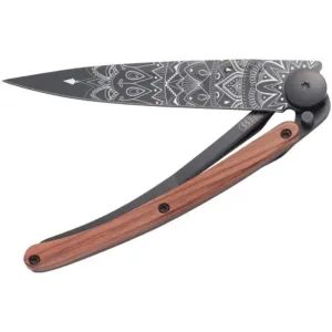 Taschen- Messer Deejo 1GB125 Tattoo mandala, black, 37g, korallenholz