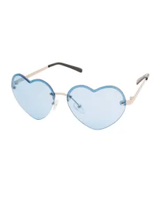 Kostümzubehör Brille Herz mit Gläsern Unisex blau