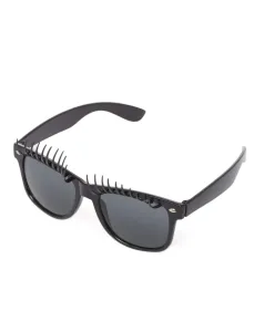 Kostümzubehör Brille mit Wimpern Farbe: schwarz